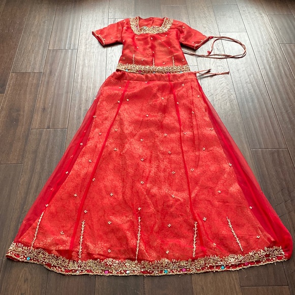 Red Lehenga (no stomach) - Picture 1 of 3